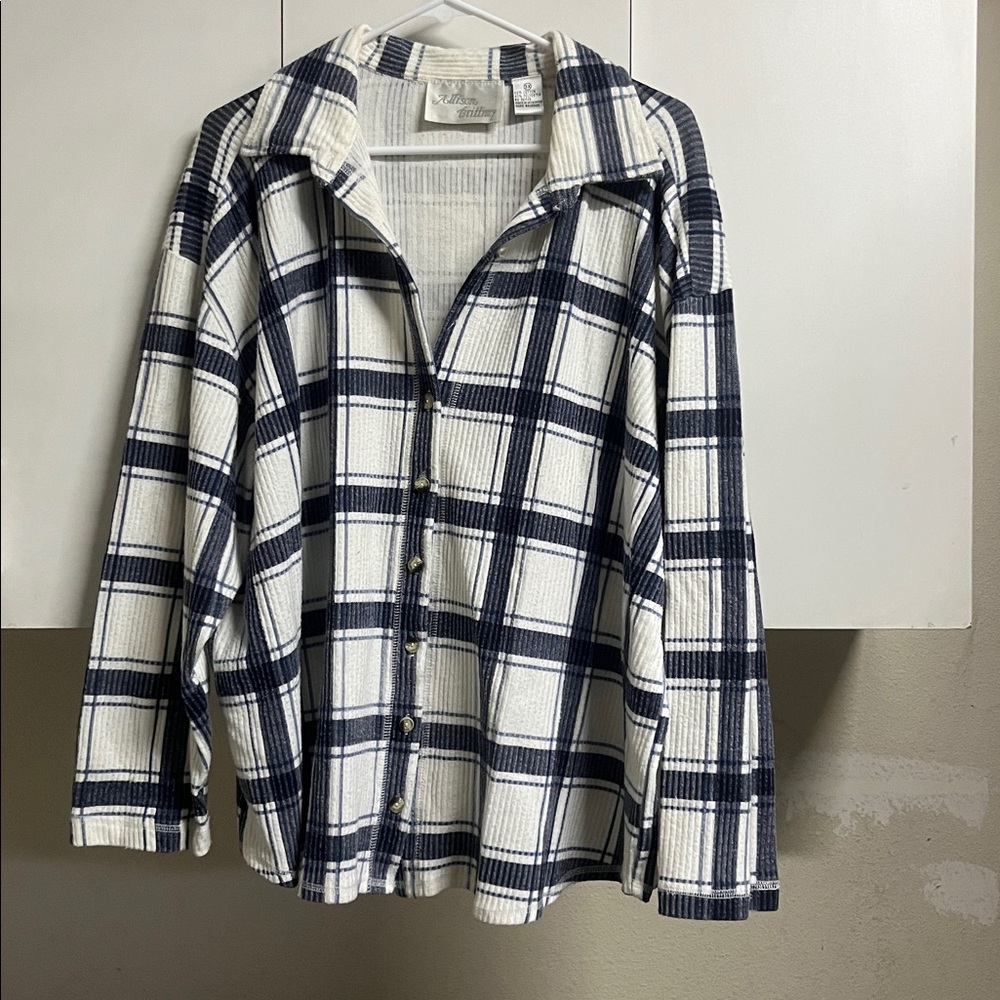 Allison Brittney Striped Shirt in Cream and Blue